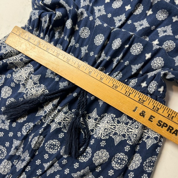 Rue 21 Three quarter Length Sleeve Boho - Blue & White Size Medium - Picture 6 of 16